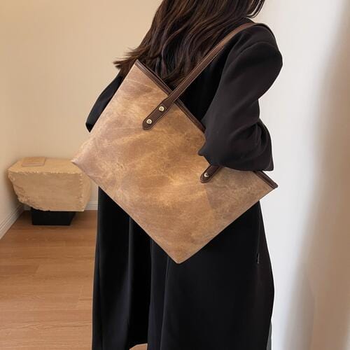 Large Vegan Leather Tote Bag