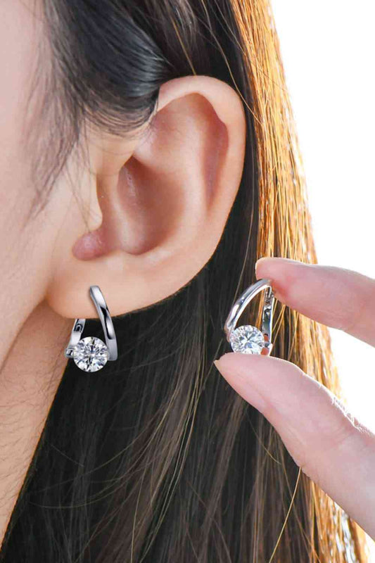 2 Carat Moissanite 925 Sterling Silver Heart Earrings Silver / One Size
