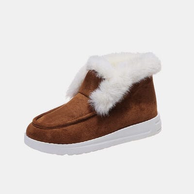 Furry Suede Snow Boots Chestnut / 36