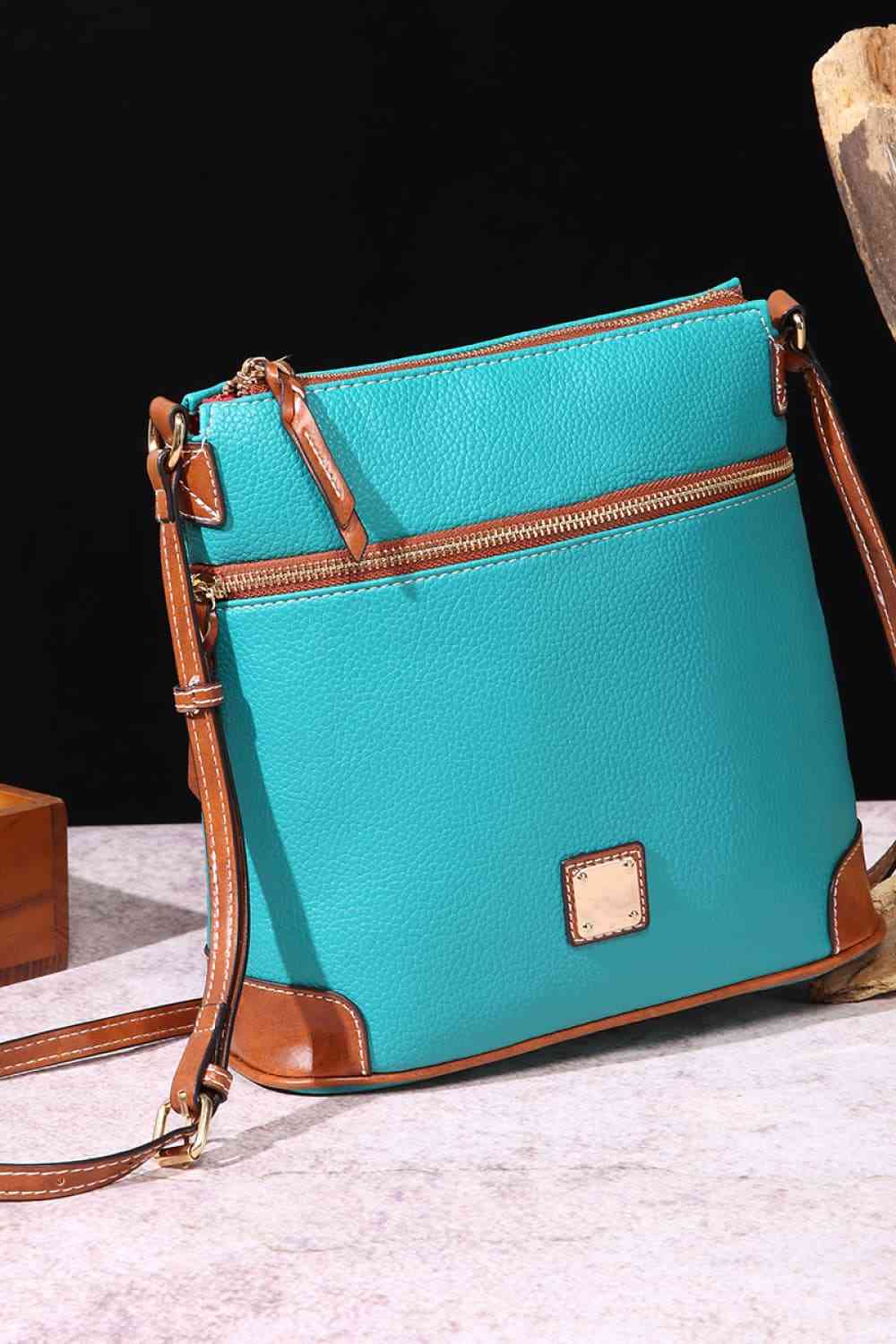 Square Vegan Leather Crossbody Bag