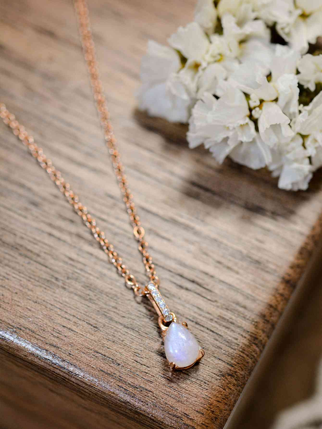 Moonstone Teardrop Pendant Necklace Moonstone / One Size