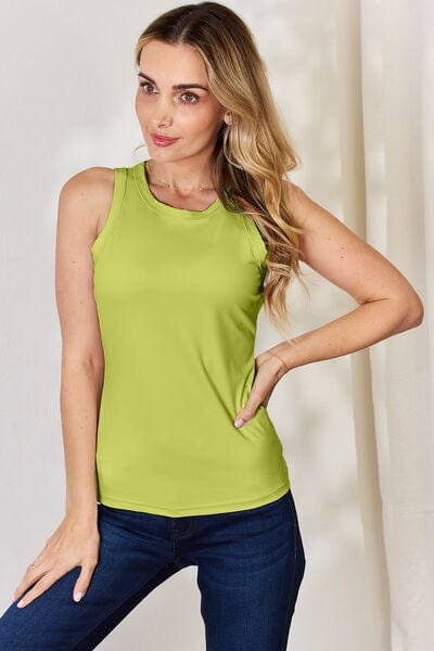 Basic Bae Full Size Round Neck Slim Tank Lime / S