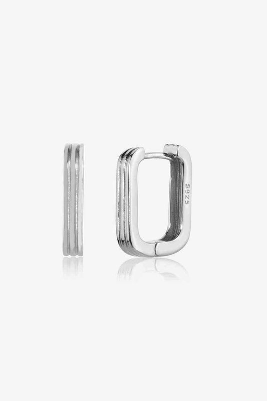 925 Sterling Silver Geometric Earrings Silver / One Size