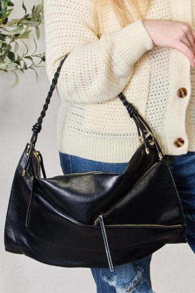 SHOMICO Zipper Detail Shoulder Bag with Pouch BLACK / One Size