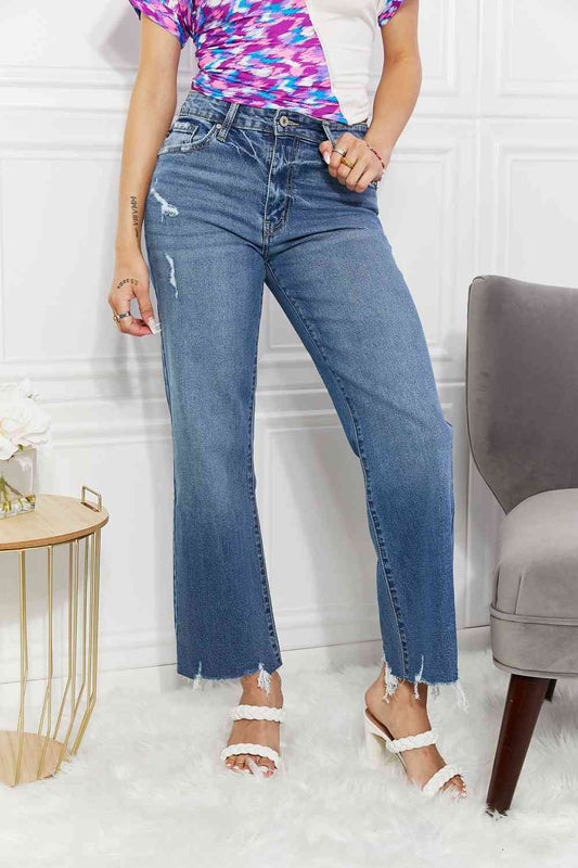 Kancan Full Size Melanie Crop Wide Leg Jeans Medium / 0
