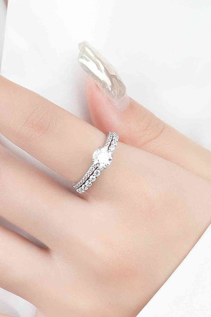 Moissanite 2-Piece 925 Sterling Silver Ring