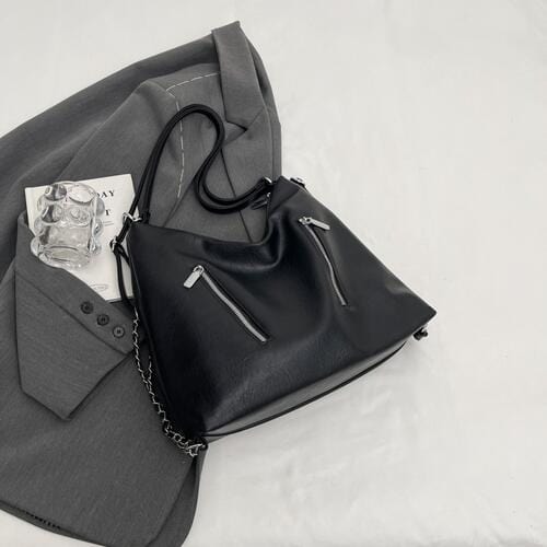 Convertible Vegan Leather Shoulder Bag
