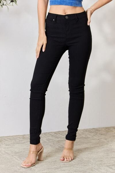 YMI Jeanswear Hyperstretch Mid-Rise Skinny Jeans Black / S