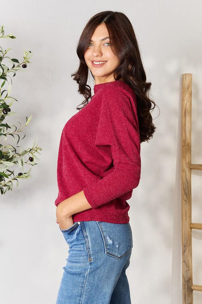 BOMBOM Drop Shoulder Long Sleeve Top