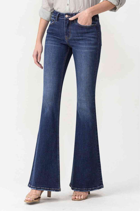 Lovervet Full Size Joanna Midrise Flare Jeans Dark / 24