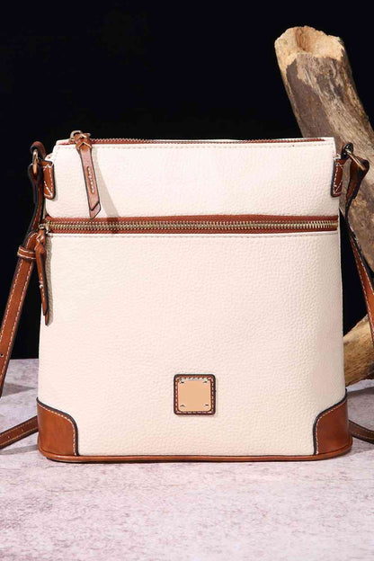 Square Vegan Leather Crossbody Bag Ivory / One Size