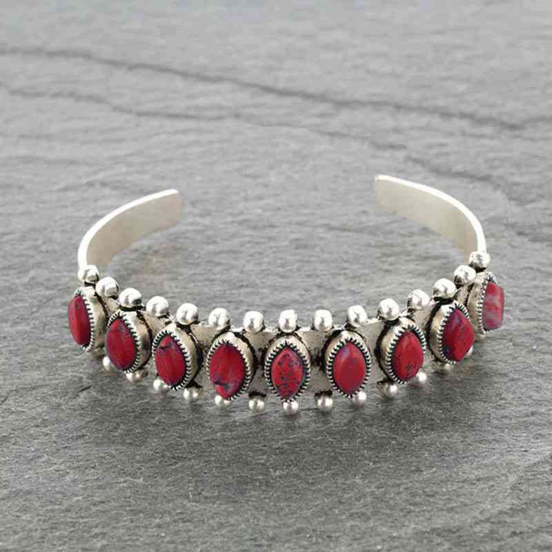 Turquoise Open Bracelet Deep Red / One Size
