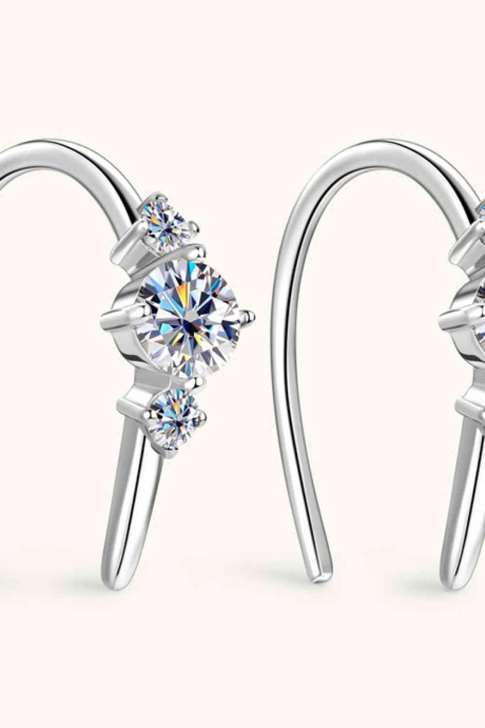 Moissanite Horseshoe 925 Sterling Silver Earrings