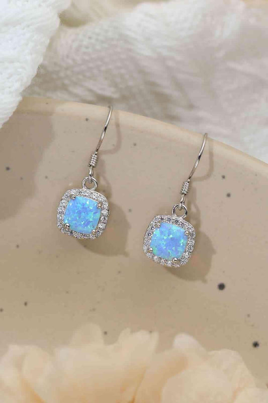Opal Square Drop Earrings Sky Blue / One Size