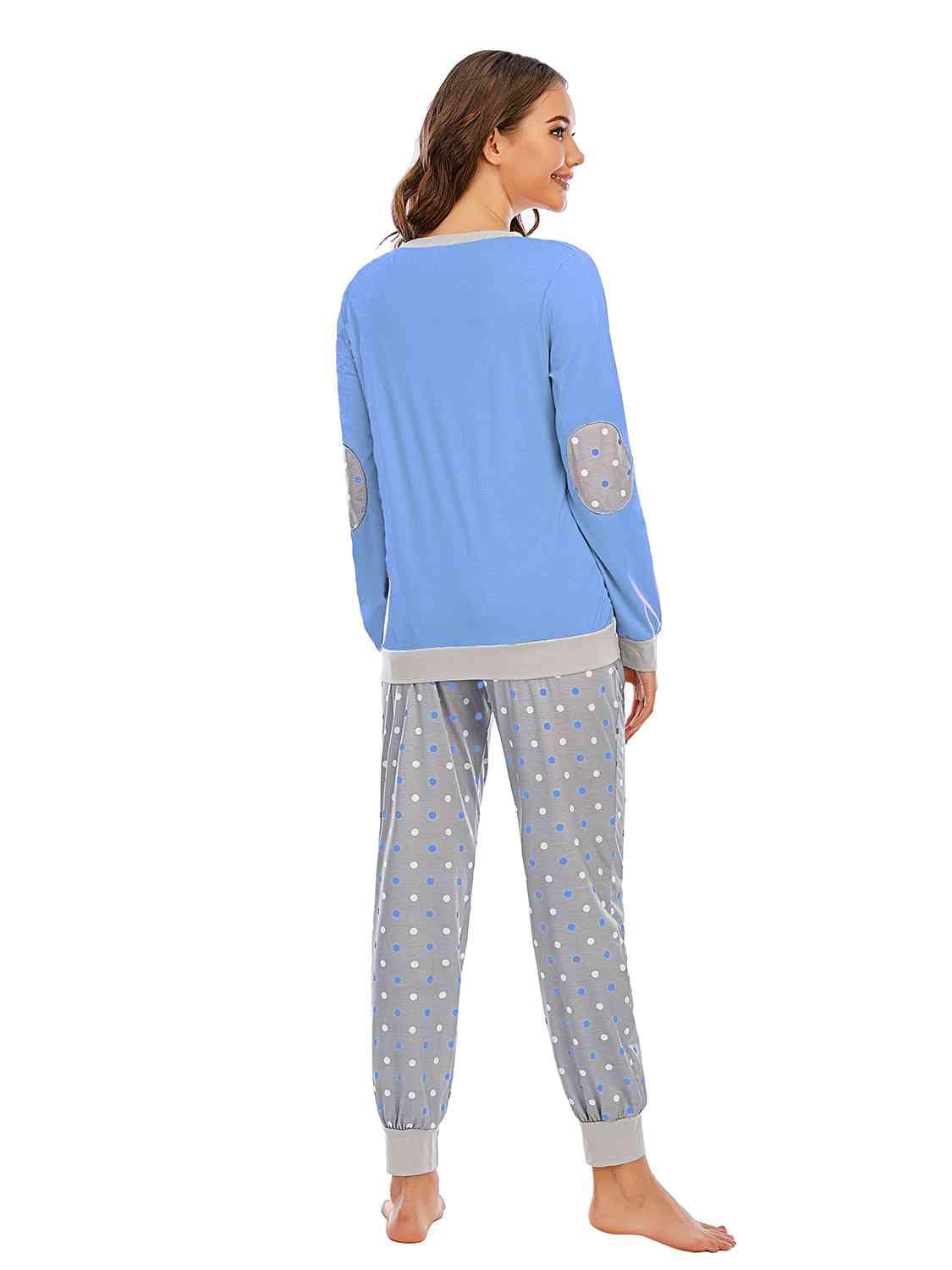 Long Sleeve Top and Polka Dot Pants Set