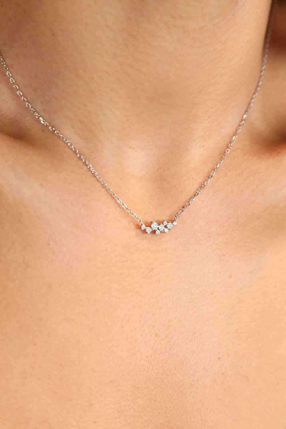 Adored Get A Move On Moissanite Pendant Chain Necklace Silver / One Size
