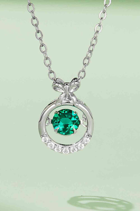 Lab-Grown Emerald Pendant Necklace Green / One Size