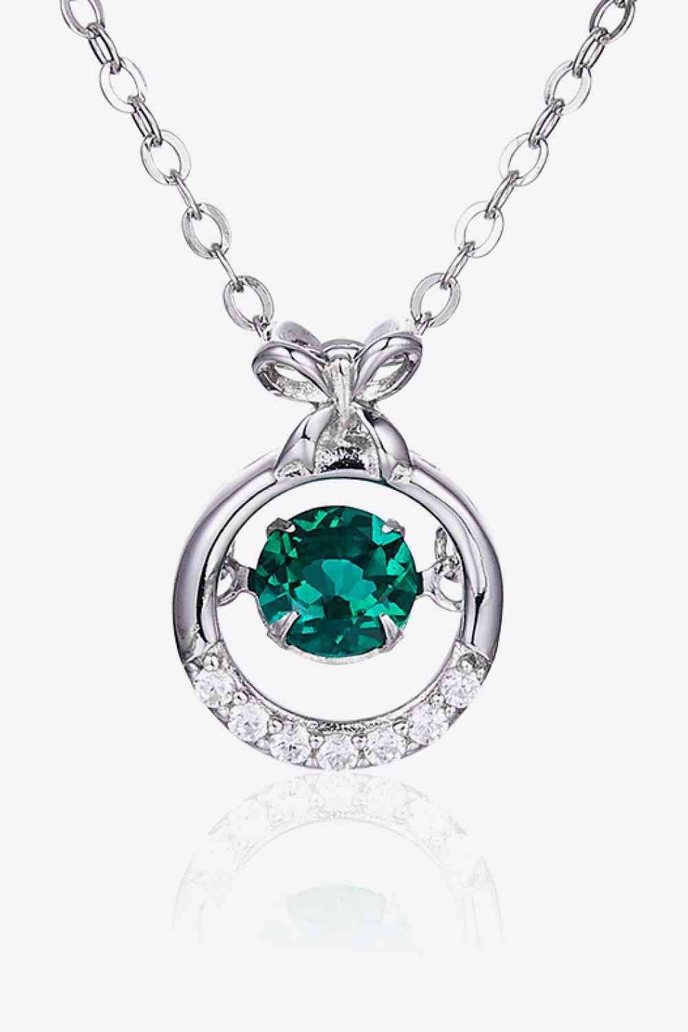 Lab-Grown Emerald Pendant Necklace Green / One Size