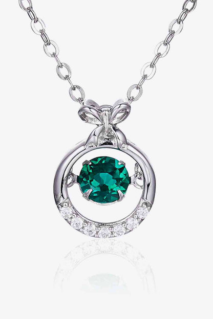 Lab-Grown Emerald Pendant Necklace Green / One Size