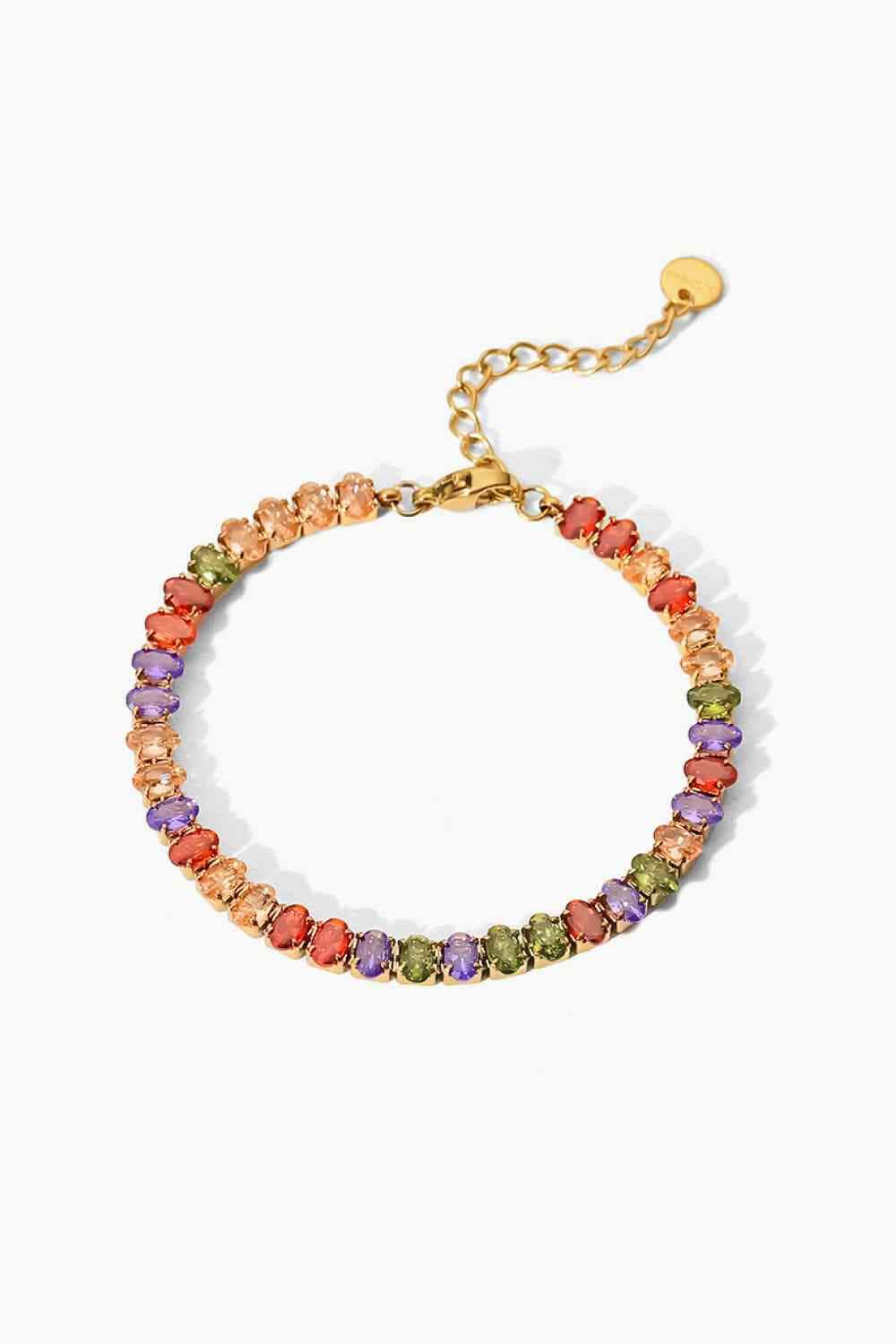 18K Gold Plated Multicolored Zircon Bracelet Multi / One Size