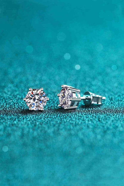 Endless Cheer Moissanite Stud Earrings Silver / One Size