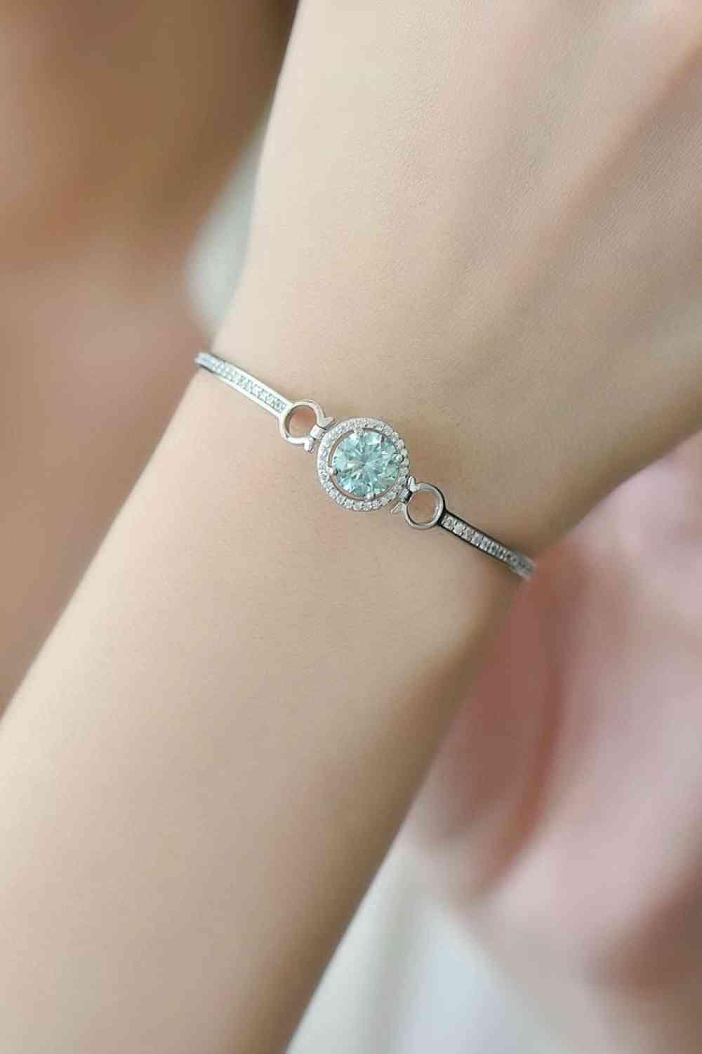 2 Carat Moissanite Platinum-Plated Bracelet Mint/White / One Size