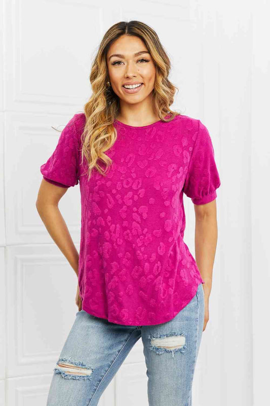 BOMBOM Carnival Vibes Animal Textured Top Magenta / S