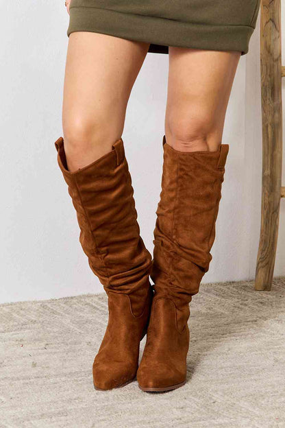 East Lion Corp Chestnut Block Heel Knee High Boots