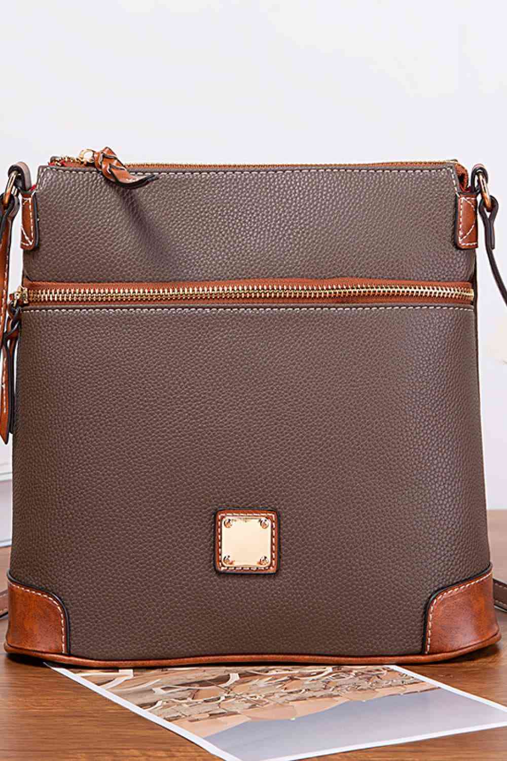 Square Vegan Leather Crossbody Bag