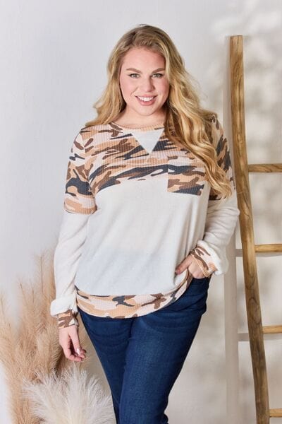Hailey & Co Full Size Printed Round Neck Top