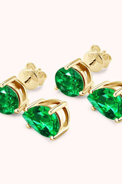 Lab-Grown Emerald Drop Earrings Gold / One Size