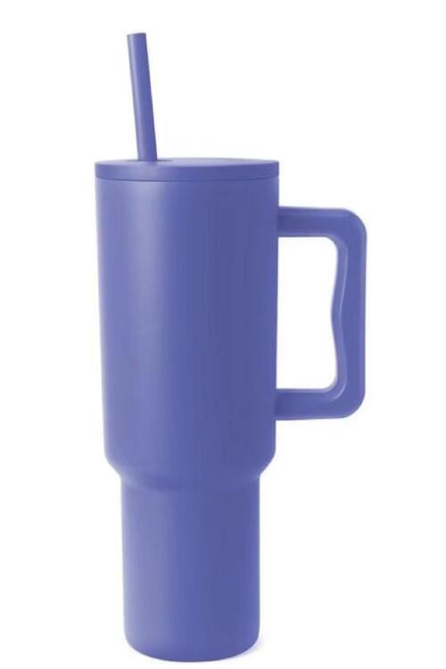 Monochromatic Stainless Steel Tumbler with Matching Straw Cobalt Blue / One Size