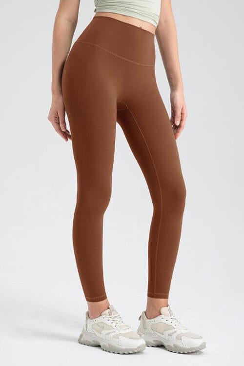 Wide Waistband High Waist Sport Leggings Caramel / S