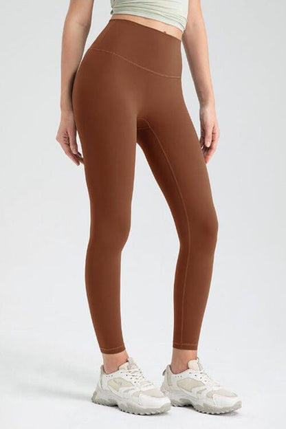 Wide Waistband High Waist Sport Leggings Caramel / S