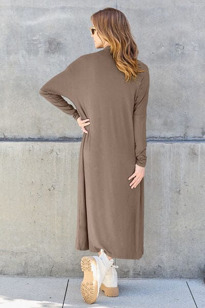 Basic Bae Full Size Open Front Long Sleeve Duster Cardigan