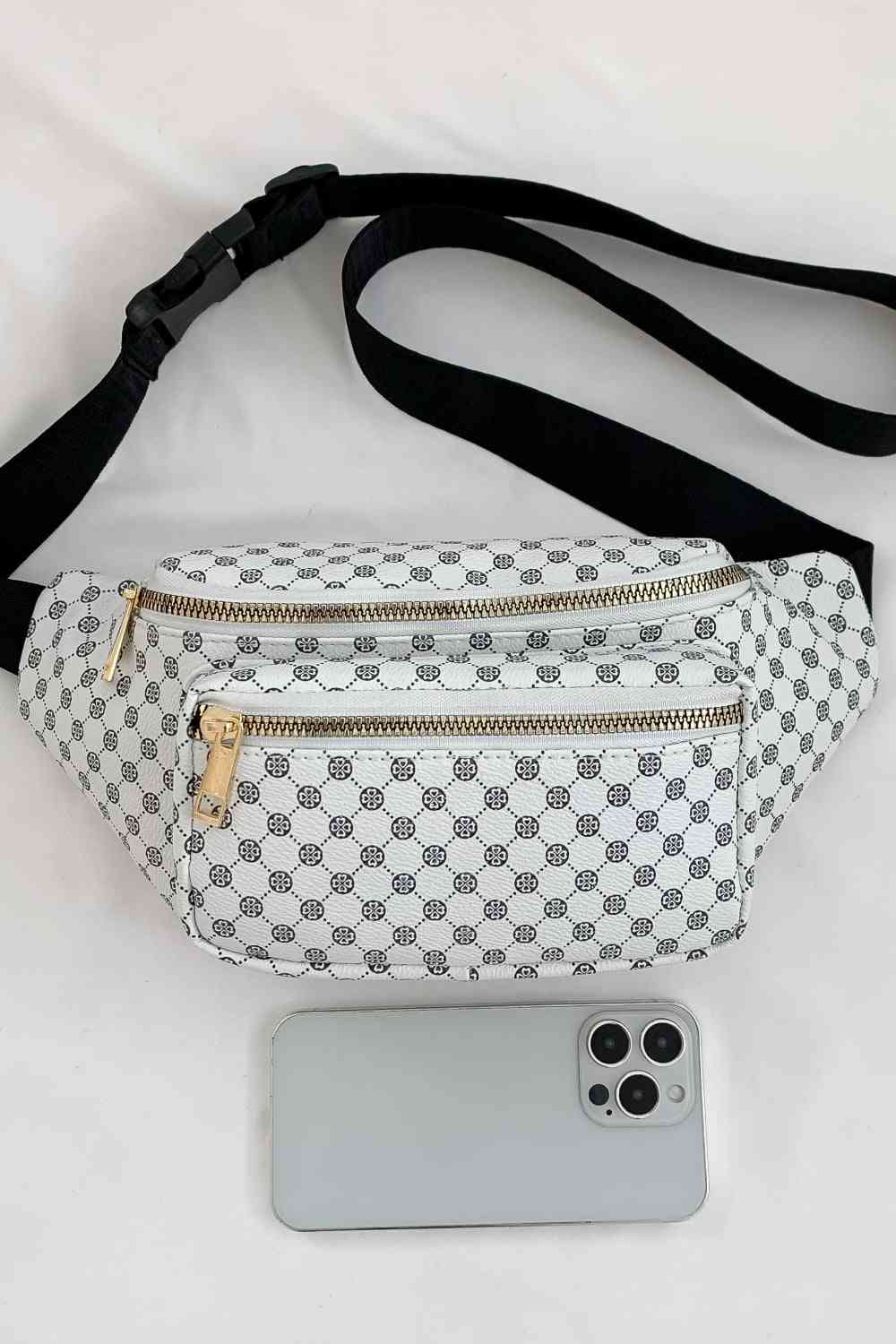 Checkered Printed Vegan Leather Sling Bag