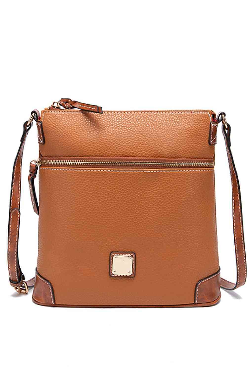 Square Vegan Leather Crossbody Bag Ochre / One Size