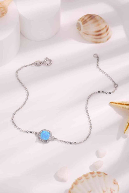 Opal Platinum-Plated Bracelet Sky Blue / One Size