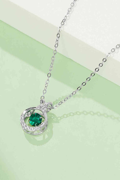 Lab-Grown Emerald Pendant Necklace Green / One Size