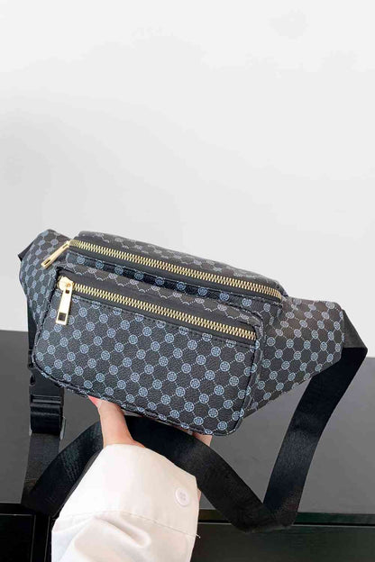 Checkered Printed Vegan Leather Sling Bag
