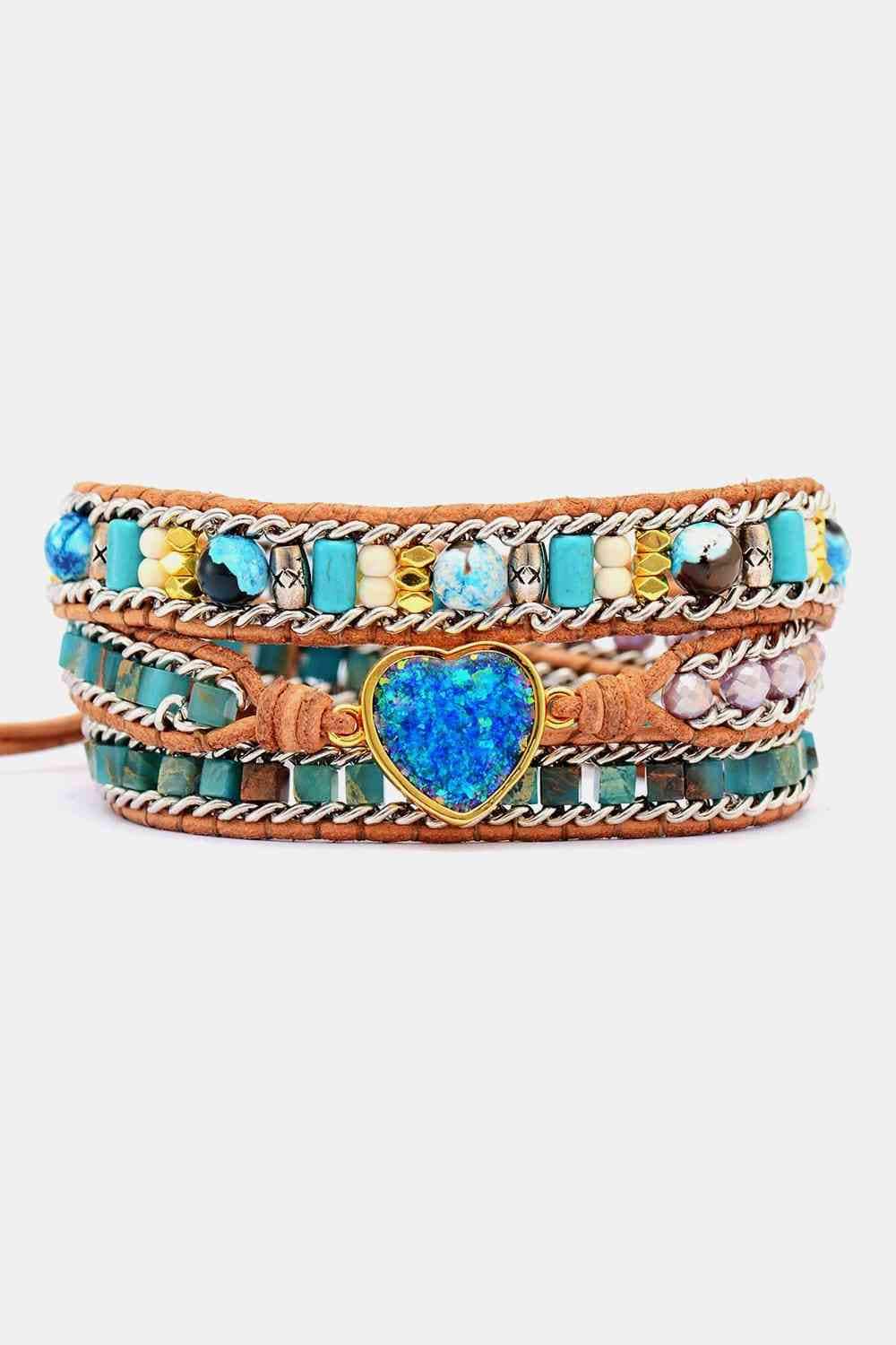 Heart Layered Bracelet Turquoise / One Size