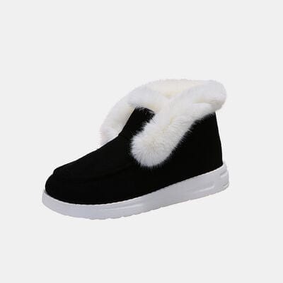 Furry Suede Snow Boots Black / 36