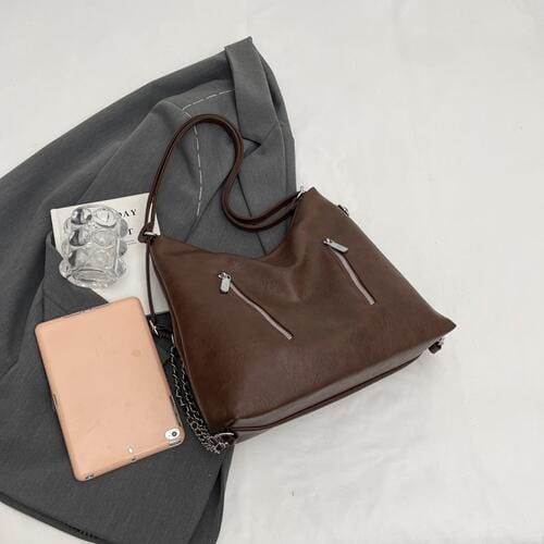 Convertible Vegan Leather Shoulder Bag