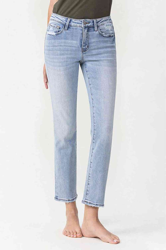 Lovervet Full Size Andrea Midrise Crop Straight Jeans Light / 24