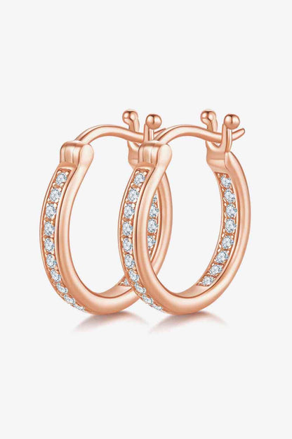 Adored Moissanite 925 Sterling Silver Earrings Rose Gold / One Size