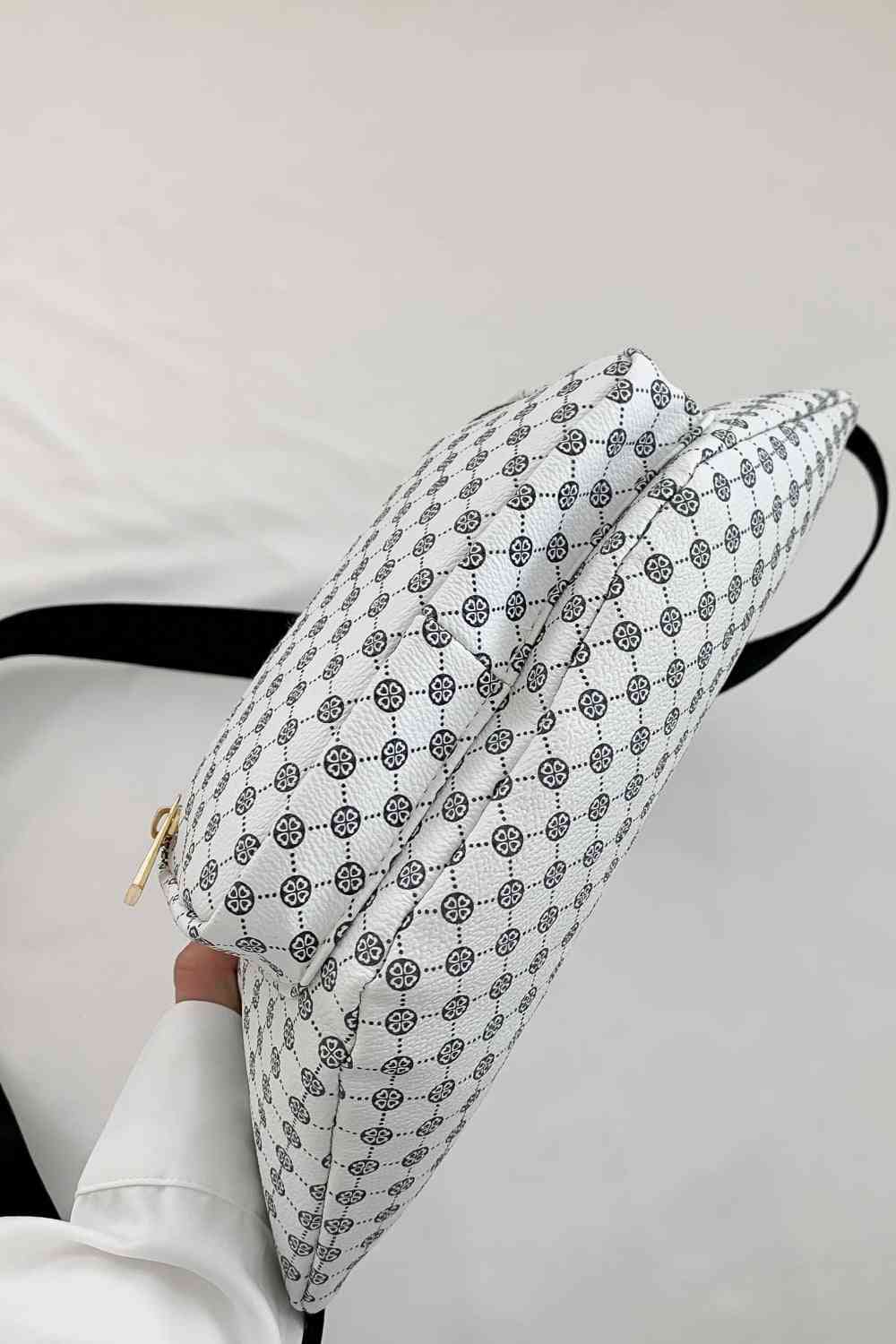 Checkered Printed Vegan Leather Sling Bag