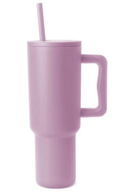 Monochromatic Stainless Steel Tumbler with Matching Straw Lilac / One Size