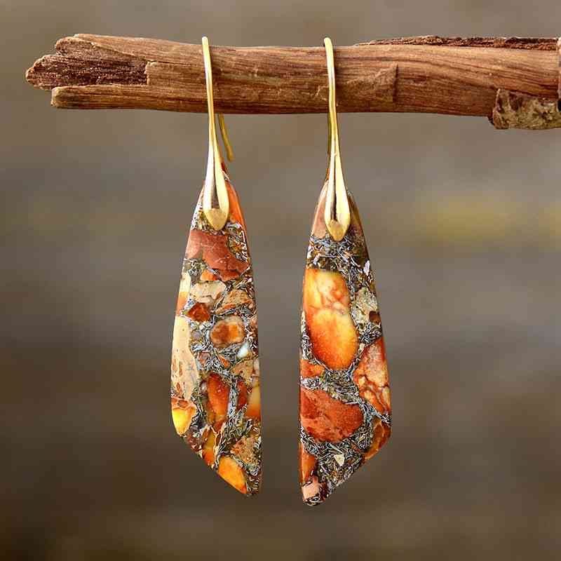 Gold-Plated Copper Dangle Earrings Tangerine/Gold / One Size