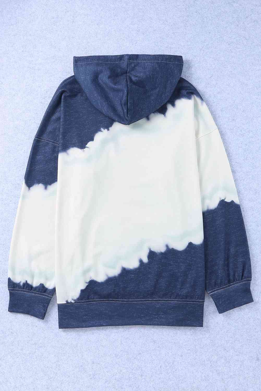 Plus Size Bleached Look Hoodie with Front Pocket