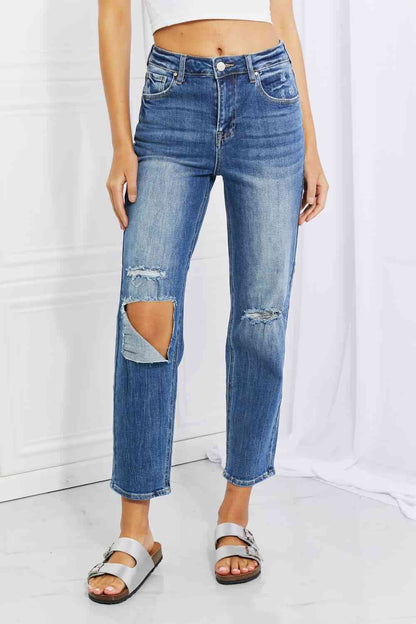 RISEN Full Size Emily High Rise Relaxed Jeans Dark / 1(25)